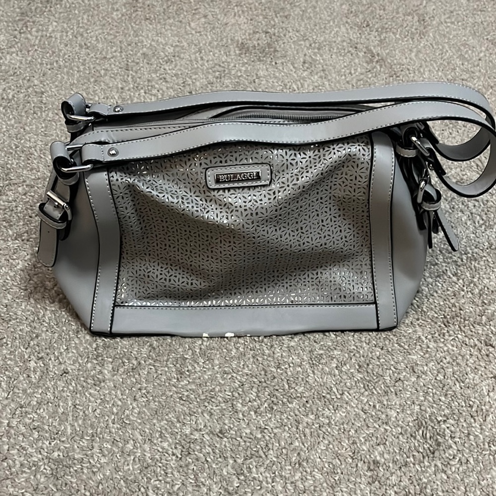 Silver and blue bulaggi double strap bag